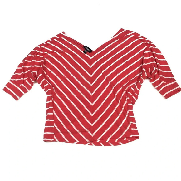 WS184 Bebe Designer Striped Blouse Top XS - Picture 1 of 4